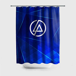 Шторка для душа Linkin Park blue poly, цвет: 3D-принт