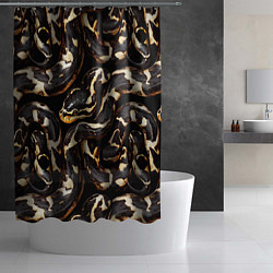 Шторка для душа Змея черно-белая, цвет: 3D-принт — фото 2