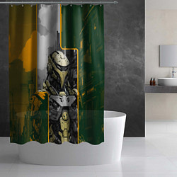 Шторка для душа Футуристичный боевой андроид, цвет: 3D-принт — фото 2