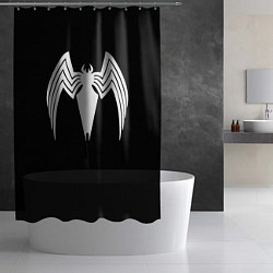 Шторка для душа Venom - spider logo, цвет: 3D-принт — фото 2