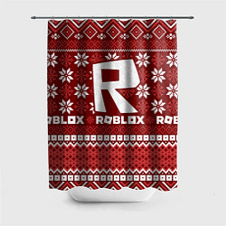 Шторка для душа Новогодний свитер ugly Roblox, цвет: 3D-принт