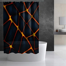 Шторка для душа Каменный разлом с лавой, цвет: 3D-принт — фото 2