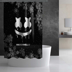 Шторка для душа Снежный Marshmello, цвет: 3D-принт — фото 2