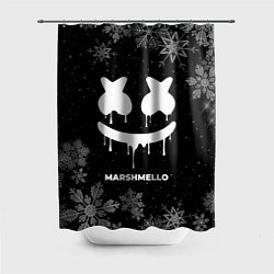 Шторка для душа Снежный Marshmello, цвет: 3D-принт