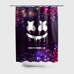 Шторка для душа Праздничный Marshmello, цвет: 3D-принт
