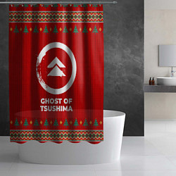 Шторка для душа Ghost of Tsushima new year, цвет: 3D-принт — фото 2
