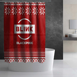 Шторка для душа Новогодний Blackpink, цвет: 3D-принт — фото 2