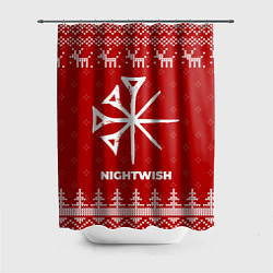 Шторка для душа Новогодний Nightwish с оленями, цвет: 3D-принт