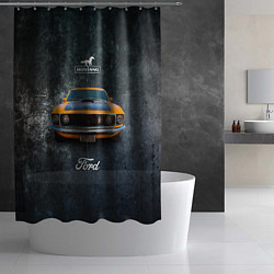 Шторка для душа Спортивный американский автомобиль Ford Mustang, цвет: 3D-принт — фото 2