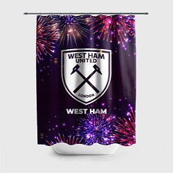 Шторка для душа Праздничный West Ham, цвет: 3D-принт