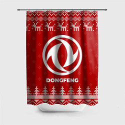 Шторка для душа Новогодний Dongfeng с оленями, цвет: 3D-принт