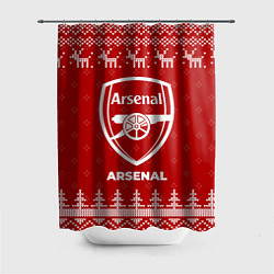 Шторка для душа Новогодний Arsenal с оленями, цвет: 3D-принт