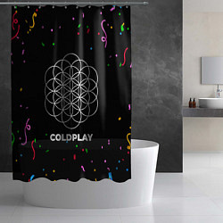 Шторка для душа Coldplay конфети, цвет: 3D-принт — фото 2
