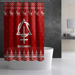 Шторка для душа Новогодний Behemoth с оленями, цвет: 3D-принт — фото 2