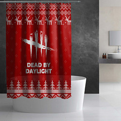 Шторка для душа Новогодний Dead by Daylight с оленями, цвет: 3D-принт — фото 2