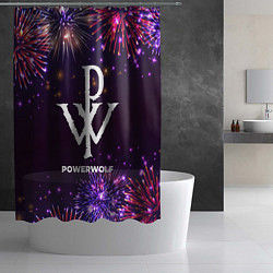 Шторка для душа Праздничный Powerwolf, цвет: 3D-принт — фото 2