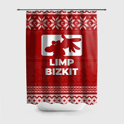 Шторка для душа Новогодний Limp Bizkit, цвет: 3D-принт