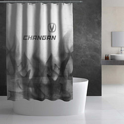 Шторка для душа Changan - white gradient посередине, цвет: 3D-принт — фото 2