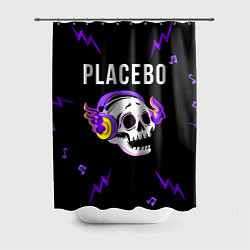 Шторка для душа Placebo неоновый череп, цвет: 3D-принт