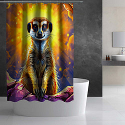 Шторка для душа Сурикат в яркиз лучах солнца, цвет: 3D-принт — фото 2