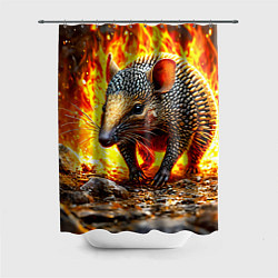 Шторка для душа Броненосец в огне, цвет: 3D-принт