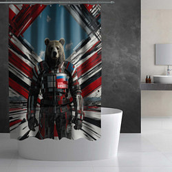 Шторка для душа Русский медведь абстрактный фон, цвет: 3D-принт — фото 2