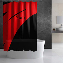Шторка для душа Russia красно-чёрный, цвет: 3D-принт — фото 2