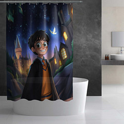 Шторка для душа Счастливый Гарри Поттер, цвет: 3D-принт — фото 2