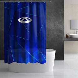 Шторка для душа Chery blue poly, цвет: 3D-принт — фото 2