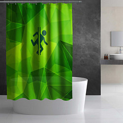 Шторка для душа Portal green poly, цвет: 3D-принт — фото 2