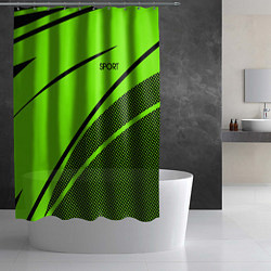 Шторка для душа Sport ярко-зелёный с чёрным точечный, цвет: 3D-принт — фото 2