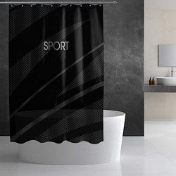 Шторка для душа Sport чёрный с серым абстрактный, цвет: 3D-принт — фото 2