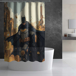 Шторка для душа Бэтмен и разрушенный город, цвет: 3D-принт — фото 2