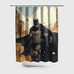 Шторка для душа Бэтмен и разрушенный город, цвет: 3D-принт