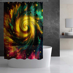 Шторка для душа Neon space - ai art fantasy, цвет: 3D-принт — фото 2