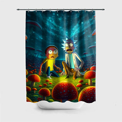Шторка для душа Rick and Morty on the fly agaric planet, цвет: 3D-принт