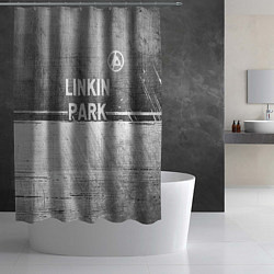 Шторка для душа Linkin Park 2024 - grey gradient посередине, цвет: 3D-принт — фото 2