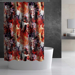 Шторка для душа Огненные перья, цвет: 3D-принт — фото 2