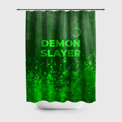 Шторка для душа Demon Slayer - green gradient посередине, цвет: 3D-принт