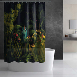 Шторка для душа Голубая единорожка, цвет: 3D-принт — фото 2