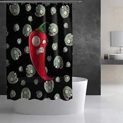 Шторка для душа Перчик из игры растения против зомби, цвет: 3D-принт — фото 2