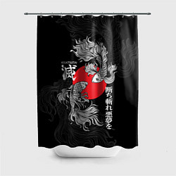 Шторка для душа Бойцовые петушки истребители демонов, цвет: 3D-принт