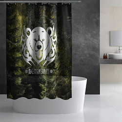 Шторка для душа Лес мой храм - дух леса медведь Велес, цвет: 3D-принт — фото 2