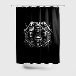 Шторка для душа Metallica - four skulls, цвет: 3D-принт