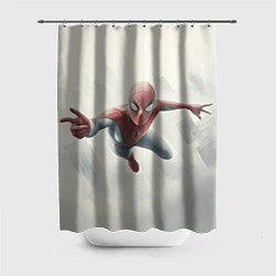 Шторка для душа Человек паук в полете, цвет: 3D-принт