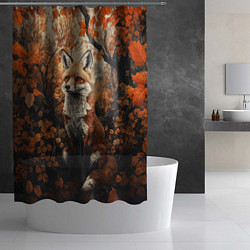 Шторка для душа Лис в лесной чаще, цвет: 3D-принт — фото 2
