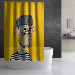 Шторка для душа NFT ape turtleneck, цвет: 3D-принт — фото 2