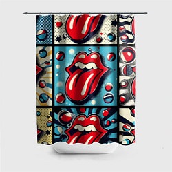 Шторка для душа Rolling Stones logo - pop art, цвет: 3D-принт