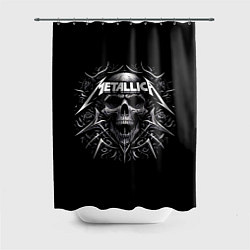 Шторка для душа Metallica - a skull with roses and thorns, цвет: 3D-принт