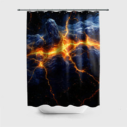 Шторка для душа Молнии в разбитом небе, цвет: 3D-принт